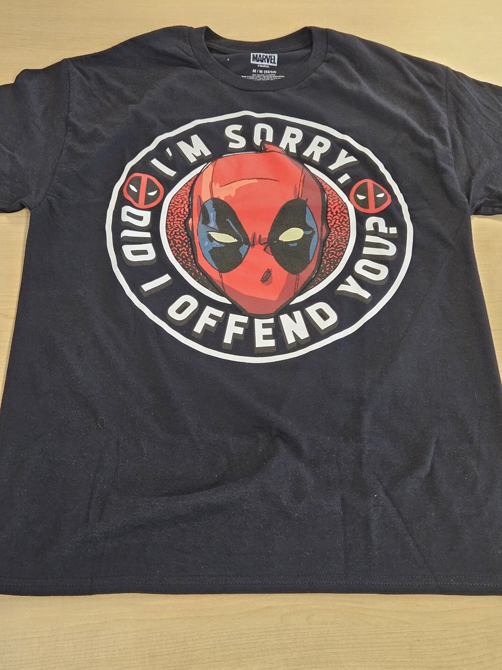 Marvel Deadpool Short Sleeve Tee - Black with Red Graphic